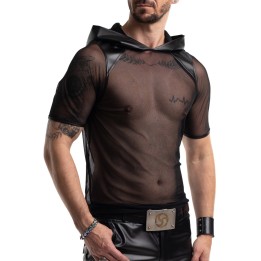 Herren Kaputzen T-Shirt RMTito001 schwarz von Regnes Festish Planet | Fesselliebe.de