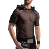 Herren Kaputzen T-Shirt RMTito001 schwarz von Regnes Festish Planet | Fesselliebe.de
