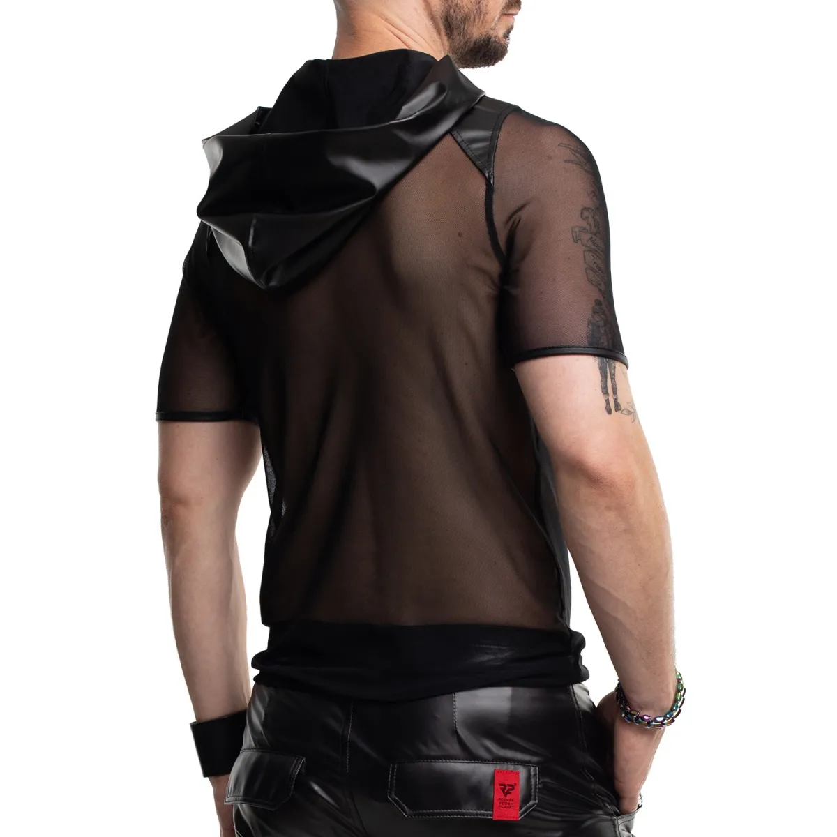 Herren Kaputzen T-Shirt RMTito001 schwarz von Regnes Festish Planet | Fesselliebe.de