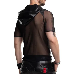 Herren Kaputzen T-Shirt RMTito001 schwarz von Regnes Festish Planet