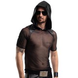 Herren Kaputzen T-Shirt RMTito001 schwarz von Regnes Festish Planet | Fesselliebe.de