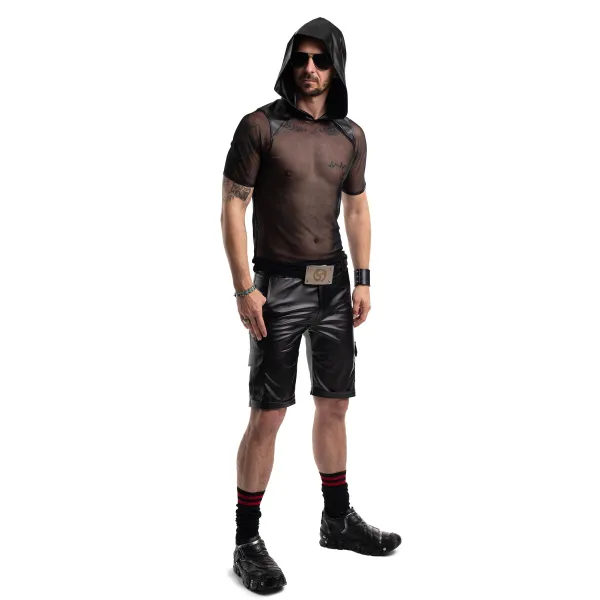 Herren Kaputzen T-Shirt RMTito001 schwarz von Regnes Festish Planet | Fesselliebe.de