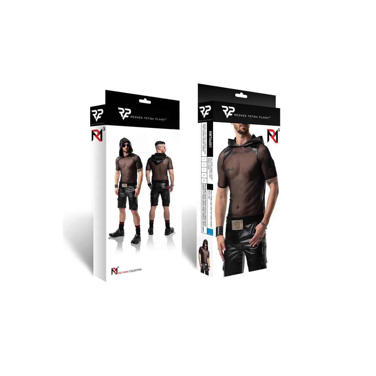 Herren Kaputzen T-Shirt RMTito001 schwarz von Regnes Festish Planet | Fesselliebe.de