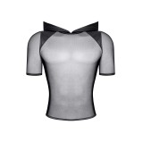 Herren Kaputzen T-Shirt RMTito001 schwarz von Regnes Festish Planet | Fesselliebe.de