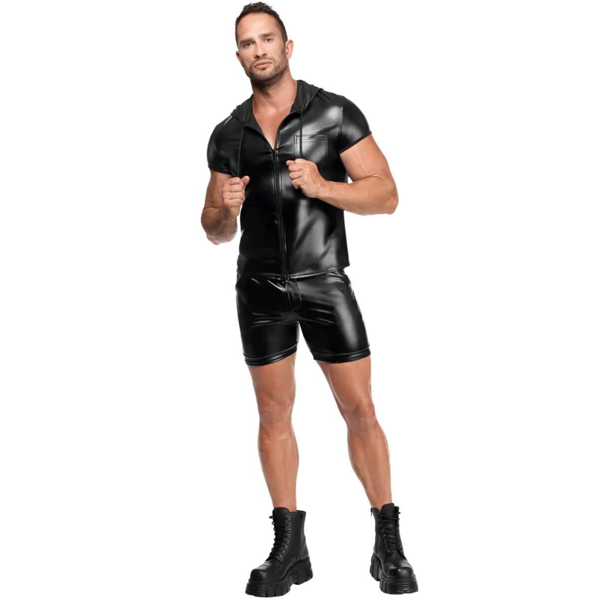 Herren Kapuzen Hemd H085 von Noir Handmade Kink Royal Collection | Fesselliebe.de