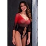 Schwarz/roter Netz Body BS118 von Passion | Fesselliebe.de