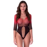Schwarz/roter Netz Body BS118 von Passion | Fesselliebe.de