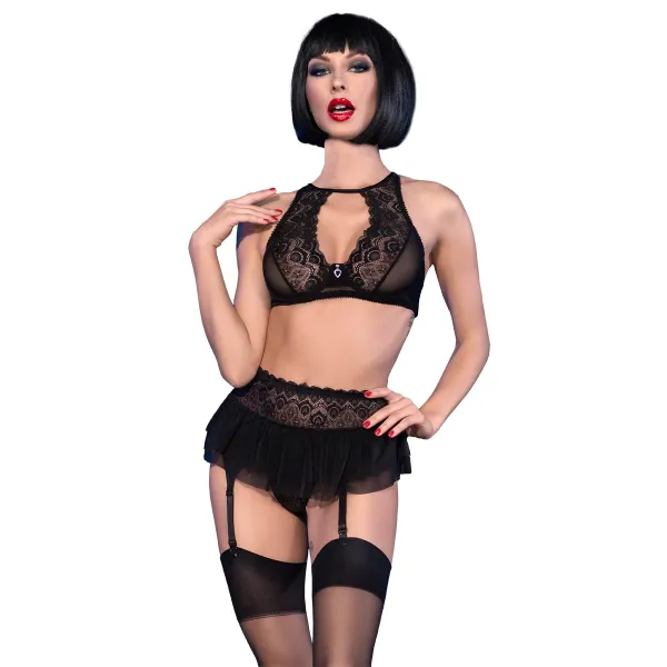 Spitzen-Set Cr4466 Schwarz von Chilirose | Fesselliebe.de