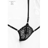 String mit Choker Cr4385 Schwarz von Chilirose | Fesselliebe.de