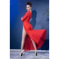 Langes Kleid Cr4421 Rot von Chilirose