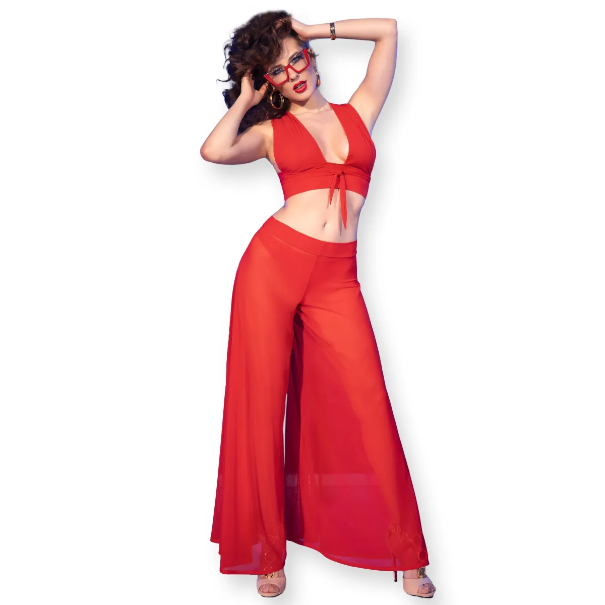 Top + Hose Cr4857 Rot von Chilirose | Fesselliebe.de