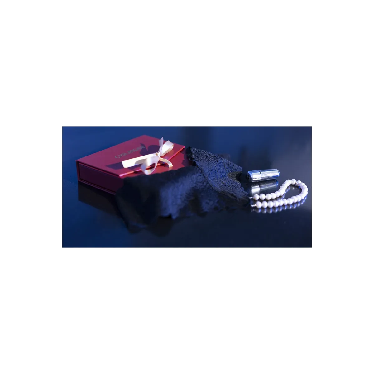 Perlenstring Schwarz + Minivibrator Cr4395 von Chilirose | Fesselliebe.de