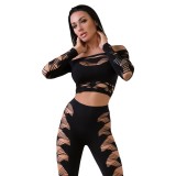 Top + Leggings Cr4436 Schwarz von Chilirose | Fesselliebe.de