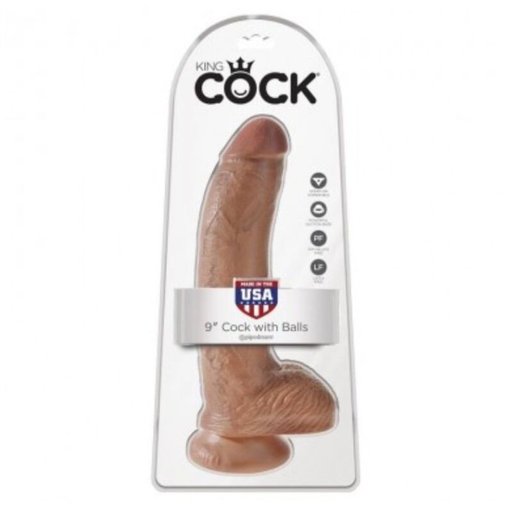 Realistischer Dildo mit Hoden 22,8 cm von King Cock