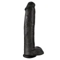 Realistischer Dildo mit Hoden 38 cm Schwarz von King Cock