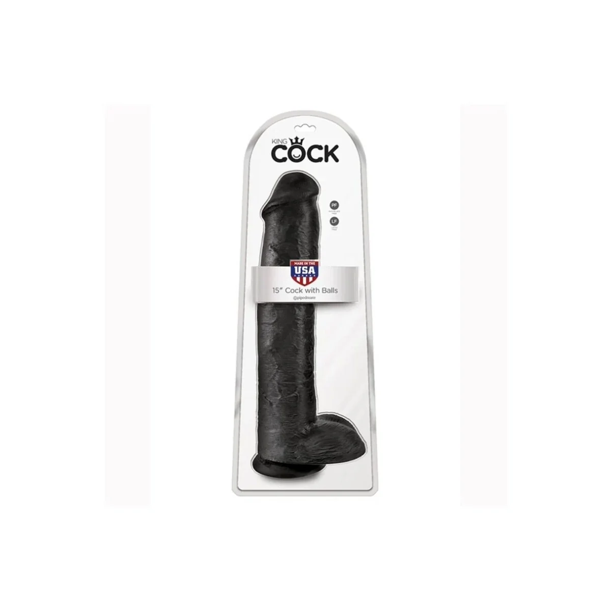 Realistischer Dildo mit Hoden 38 cm Schwarz von King Cock