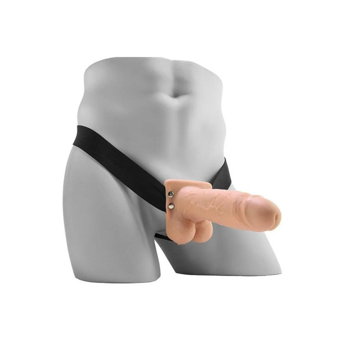 Realistischer, Vibrierender Hohl-Strap-On mit Hoden, 17,8 cm von Fetish Fantasy Series