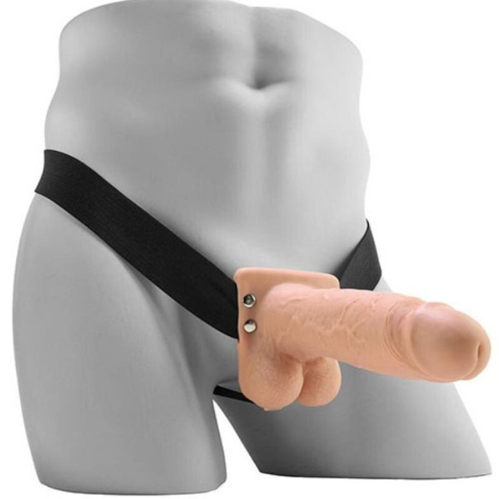 Realistischer, Vibrierender Hohl-Strap-On mit Hoden, 17,8 cm von Fetish Fantasy Series
