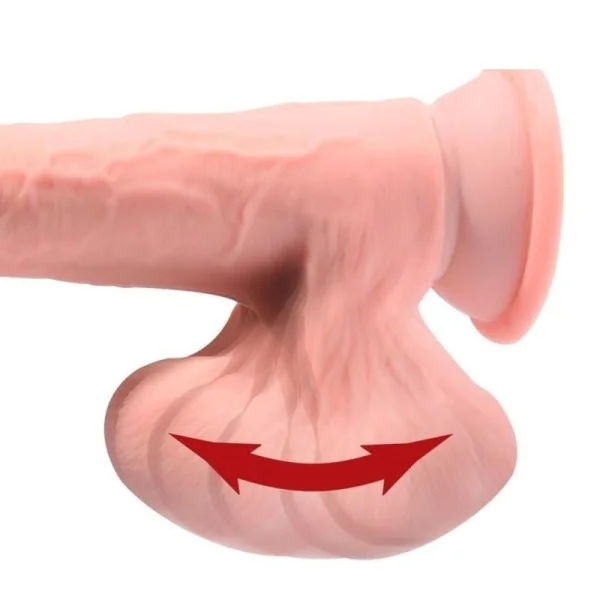 Realistischer Dildo mit Dreifachdichte und Schwingenden Hoden, 23 cm, Fleisch von King Cock