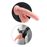 Realistischer Dildo mit Dreifachdichte und Schwingenden Hoden, 23 cm, Fleisch von King Cock