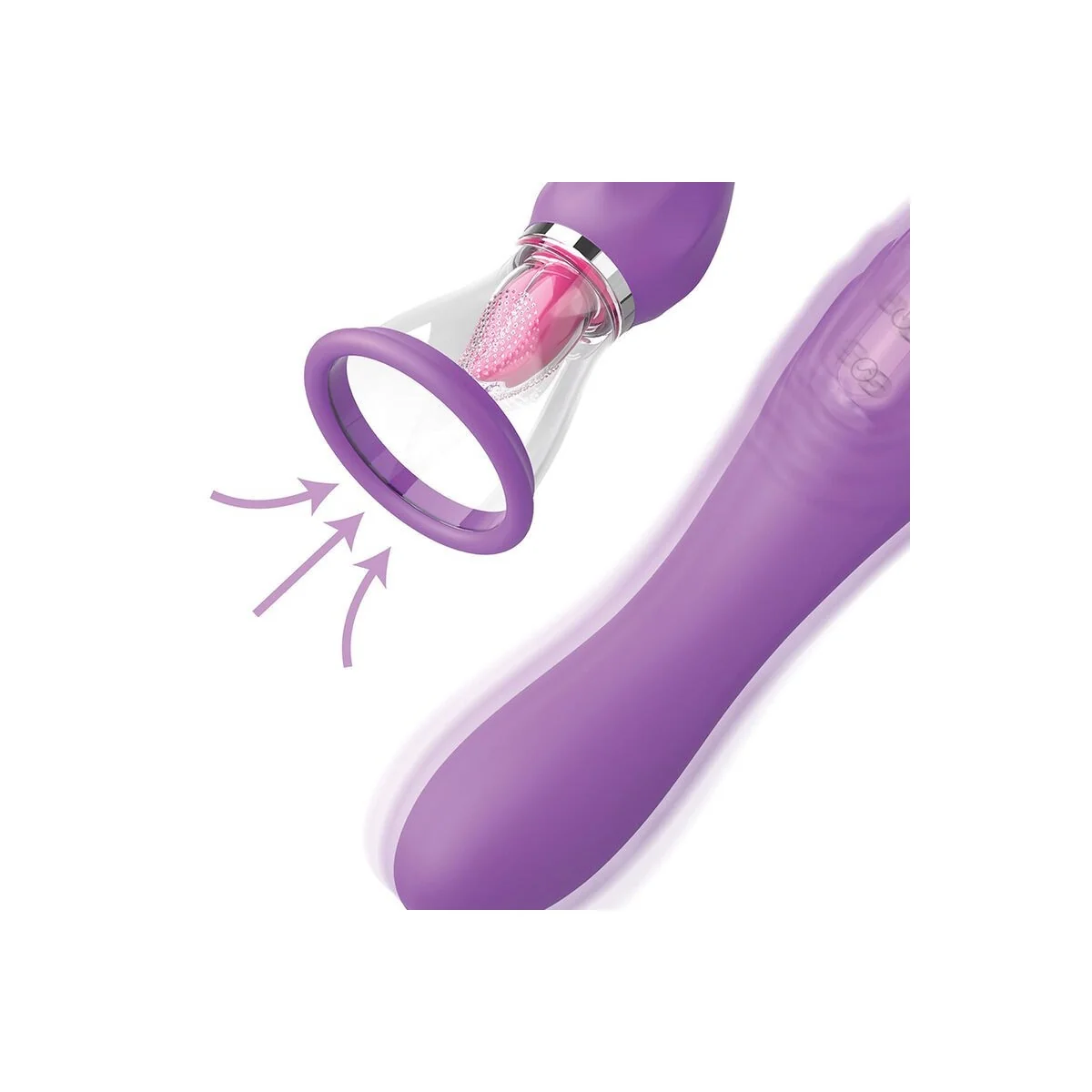 Ultimate Pleasure Max Saugschlauch mit Stimulierender Zunge Lila von Fantasy For Her