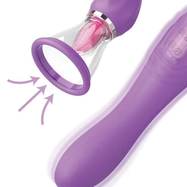 Ultimate Pleasure Max Saugschlauch mit Stimulierender Zunge Lila von Fantasy For Her
