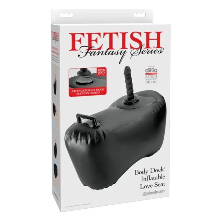 aufblasbarer Liebessitz Body Dock mit Dildo 69,2 cm Schwarz von Fetish Fantasy Series