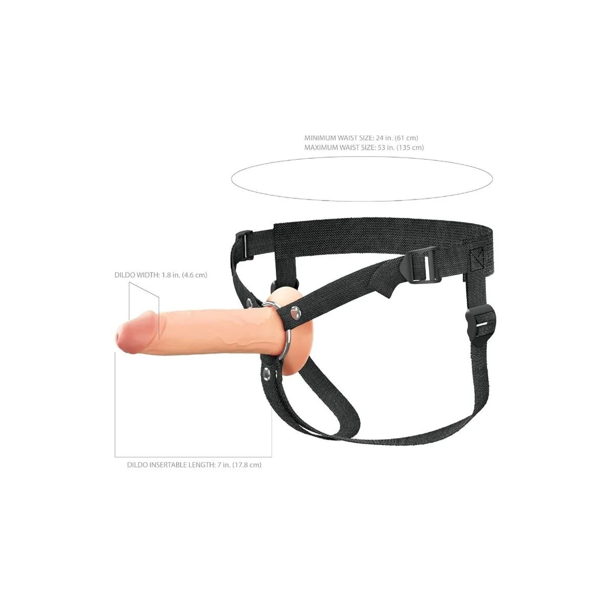 17,8 cm Hohl-Silikon-Strap-On von Fantasy X-Tensions