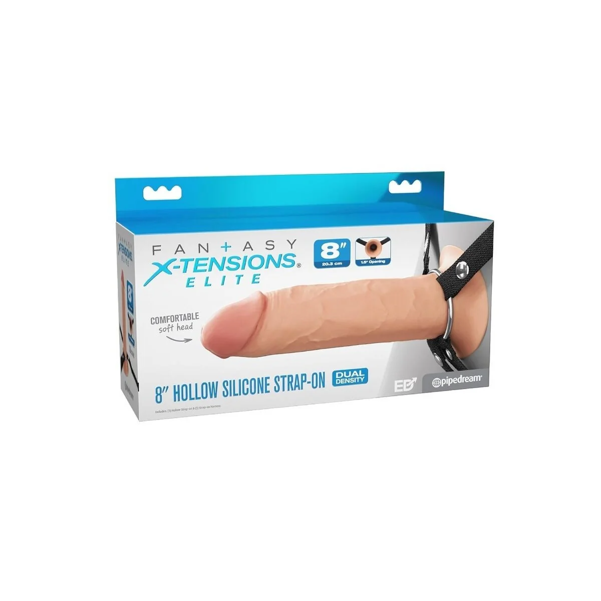 20,3 cm Hohl-Silikon-Strap-On von Fantasy X-Tensions