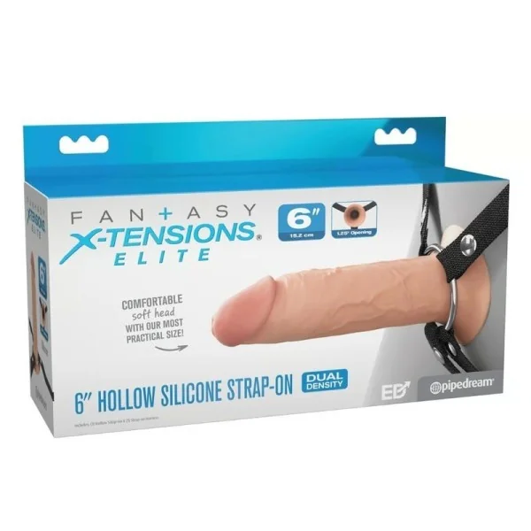 15,2 cm Hohl-Silikon-Strap-On von Fantasy X-Tensions