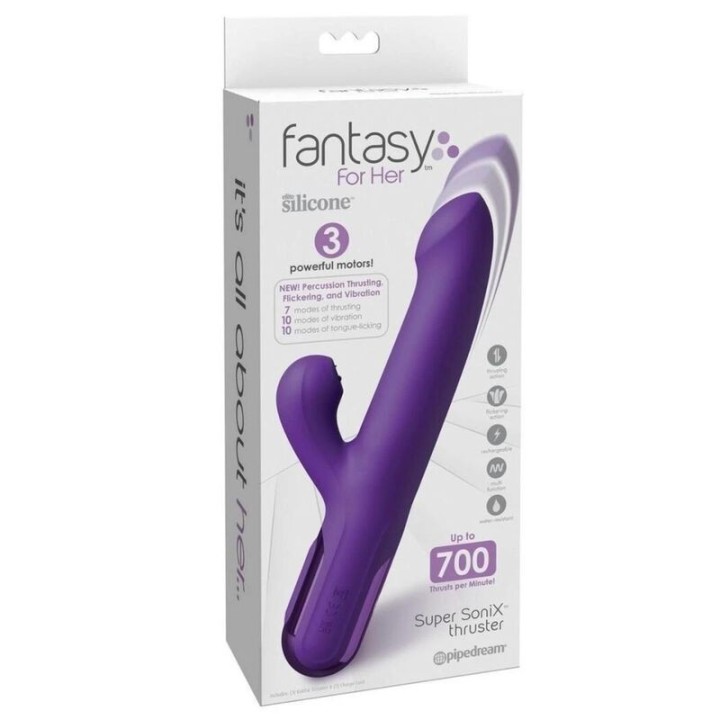 Super Sonix Thruster Rabbit Vibrator Lila von Fantasy For Her