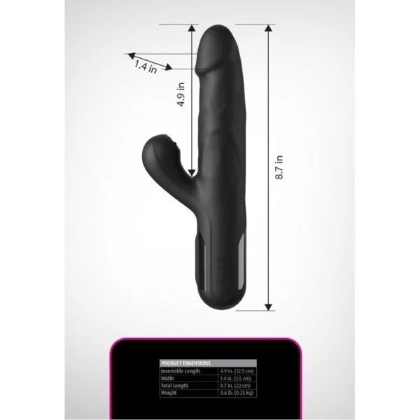 Sonix Silikon-Thruster-Hase-Vibrator Schwarz von Fetish Fantasy Series