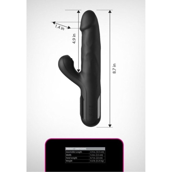Sonix Silikon-Thruster-Hase-Vibrator Schwarz von Fetish Fantasy Series