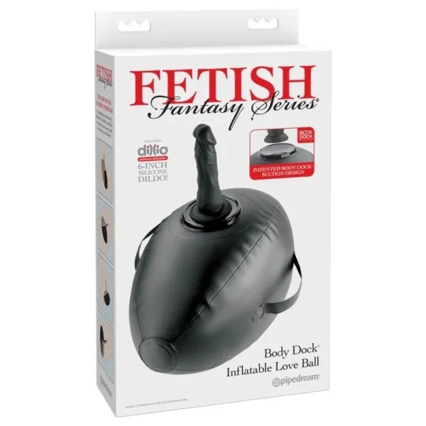 aufblasbarer Liebesball mit Dildo, Schwarz, 41,9 cm von Fetish Fantasy Series
