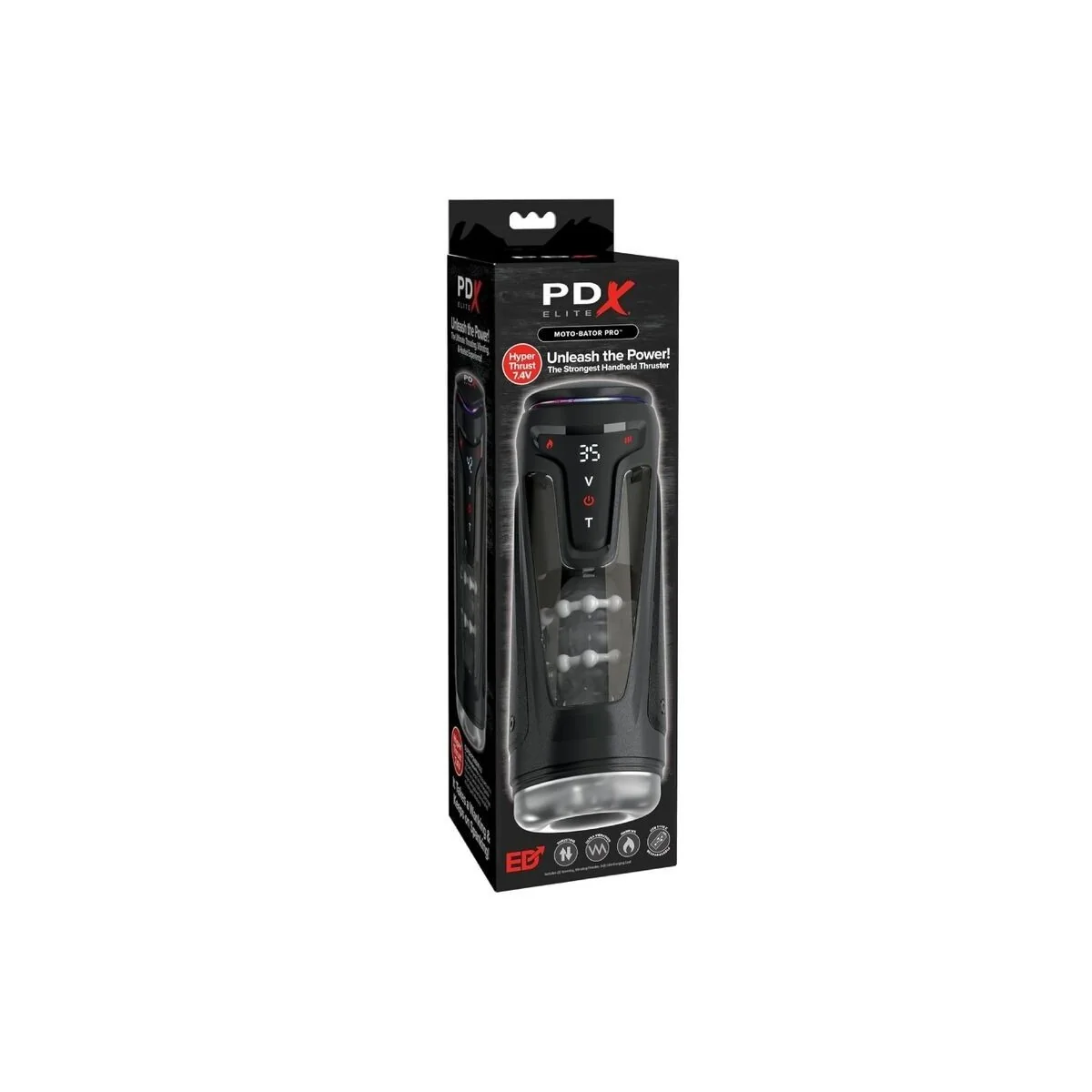 Moto-Bator Pro Thrusting Stroker Automatischer Vibrations- und Wärme-Masturbator 26,5 cm von Pdx Elite