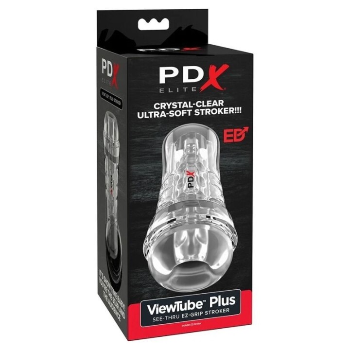 Viewtube Plus Transparenter Stroker mit Durchsicht und Ez-Grip, 21 cm von Pdx Elite