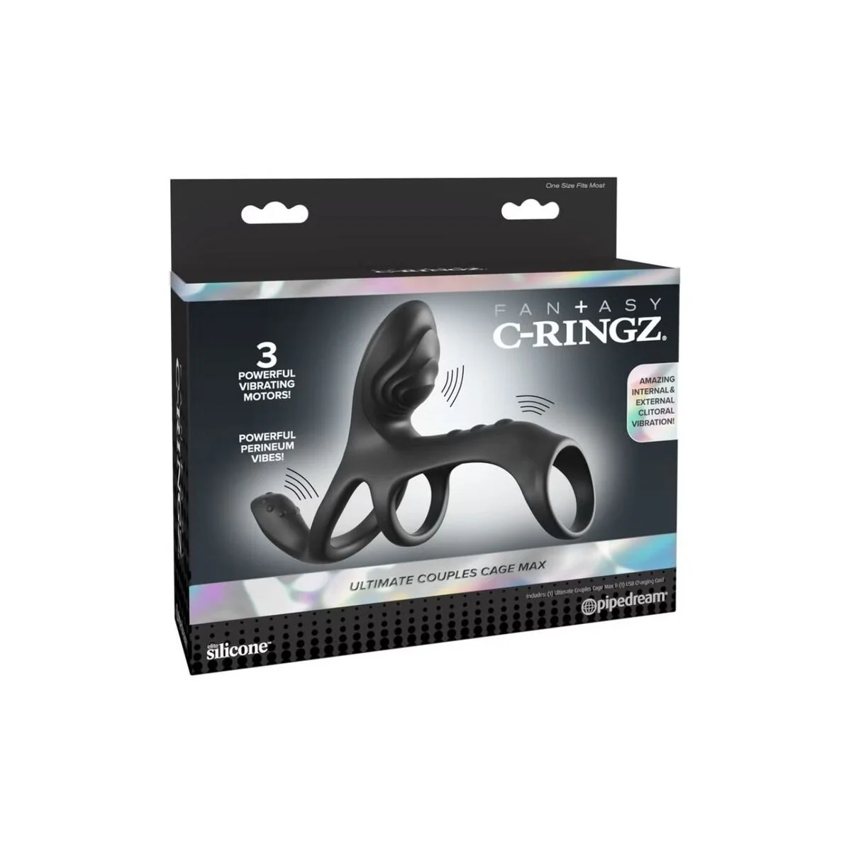 Ultimativer Paar-Cage-Max-Vibrations-Penisring 19,5 cm von Fantasy C-Ringz