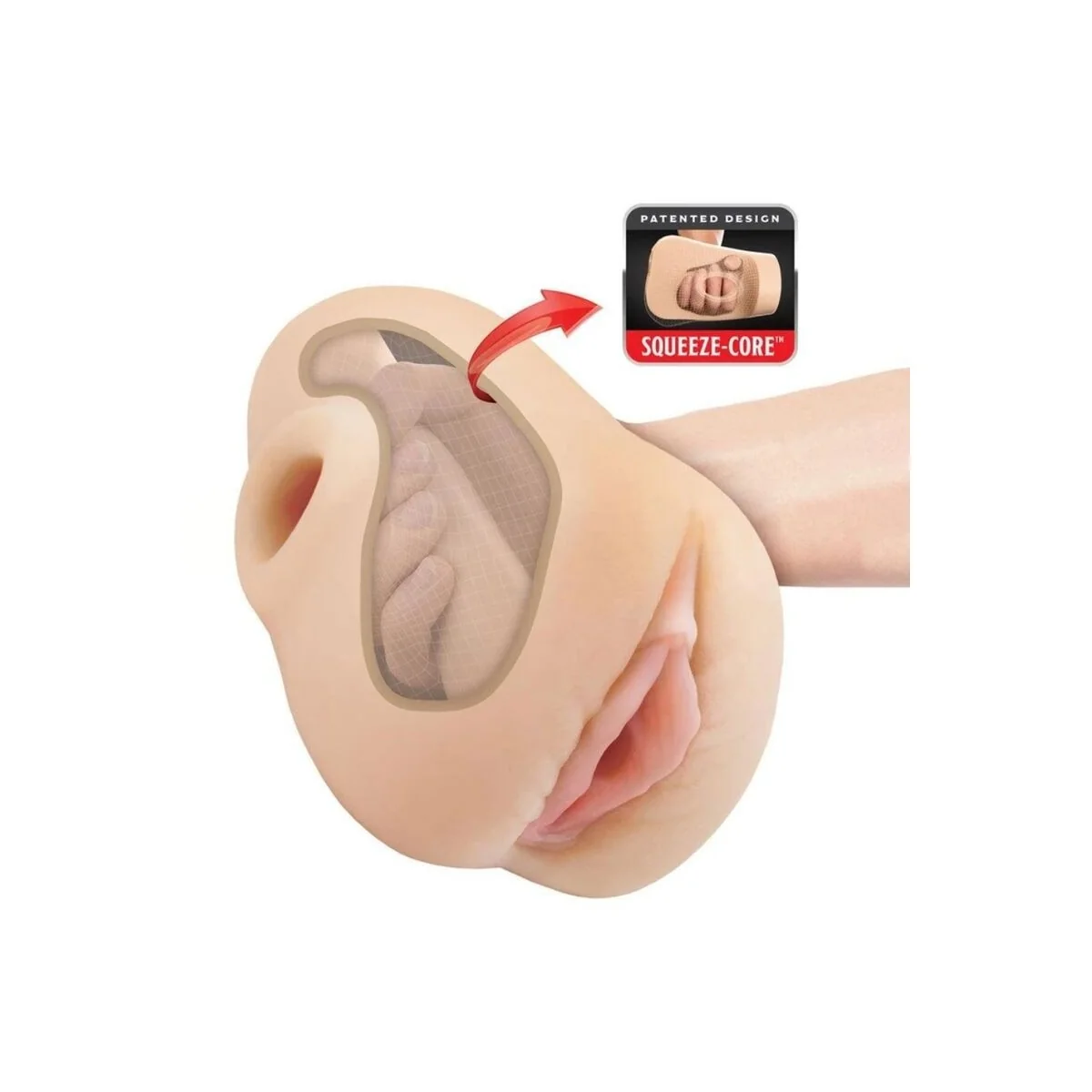 Realistischer Vagina-Pussy-Poounder-Squeeze-Stroker 18 cm von Pdx Plus+