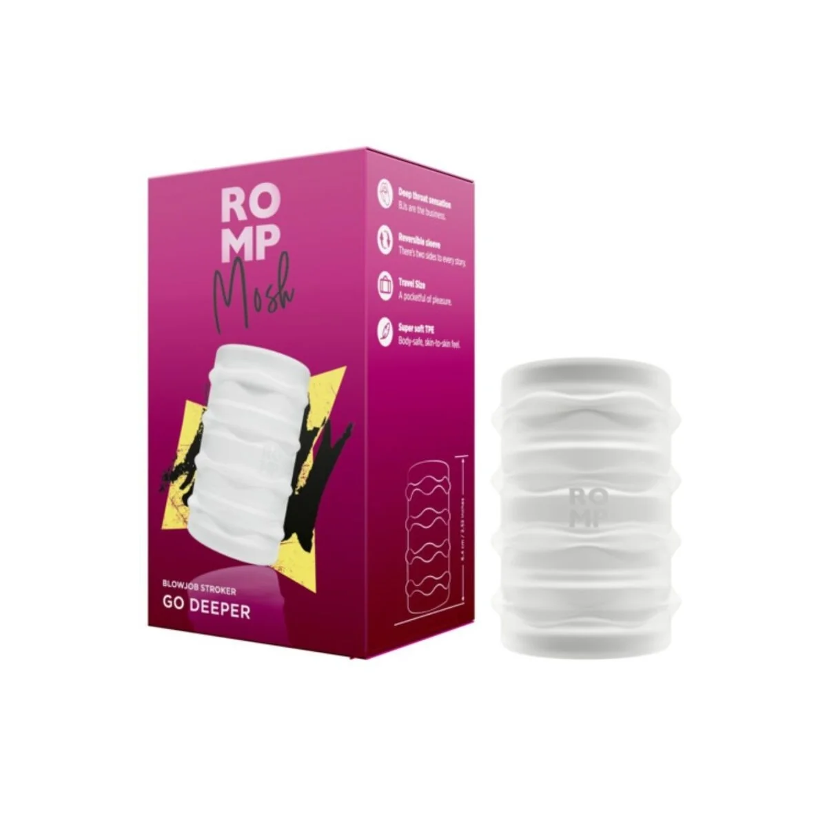 Mosh Transparenter Männermasturbator mit 6 cm Wendbarer Hülle von Romp