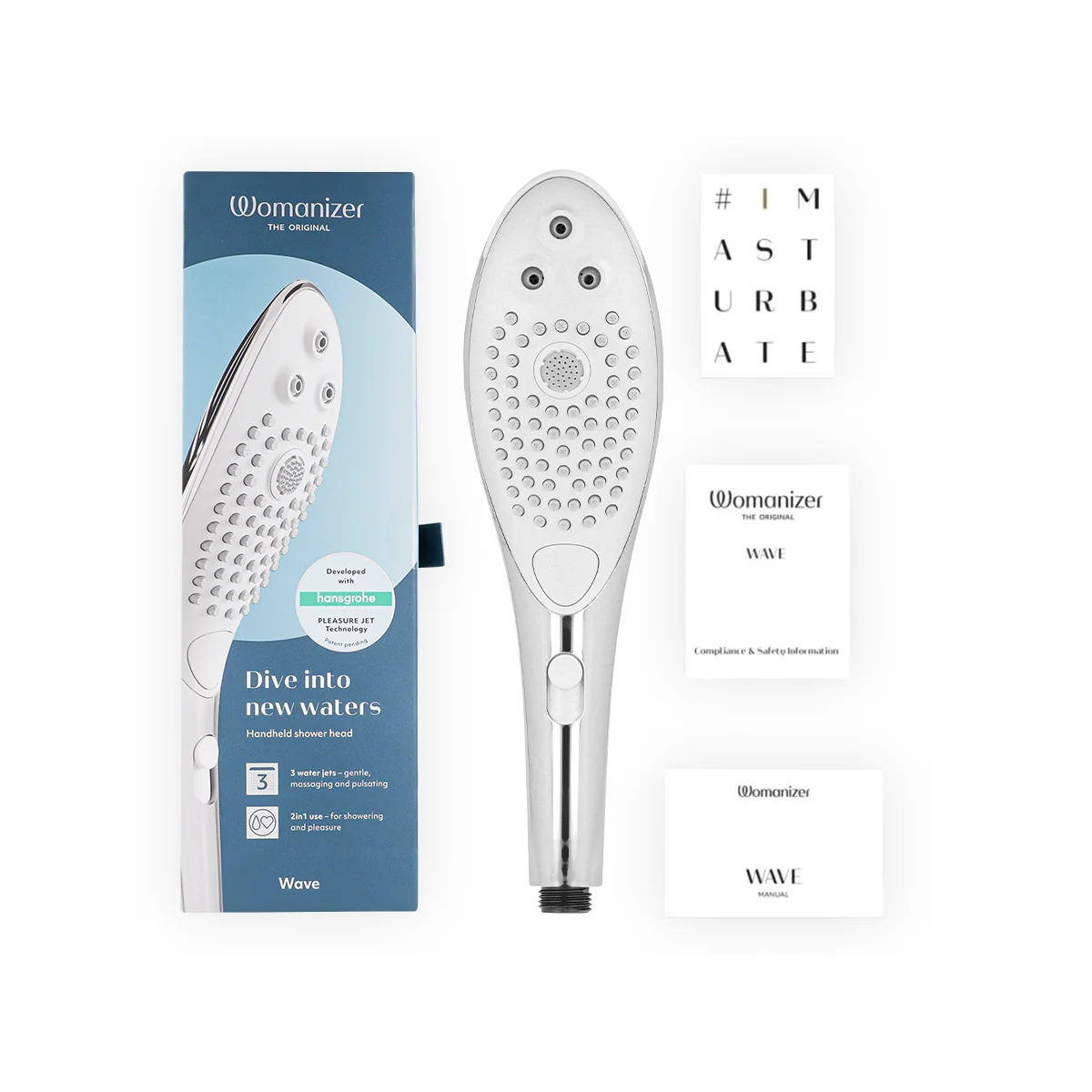 Wave Klitoralstimulierender Duschkopf Chrom von Womanizer | Fesselliebe.de