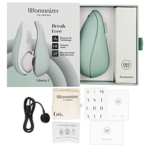 Liberty 2 Klitorisstimulator & Sauggerät Hellgrün von Womanizer | Fesselliebe.de