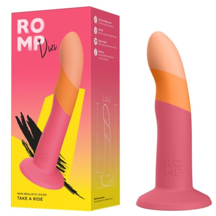 Dizi Silikon-Dildo mit Saugnapf, Dreifarbig, 18 cm von Romp