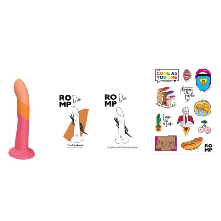 Dizi Silikon-Dildo mit Saugnapf, Dreifarbig, 18 cm von Romp