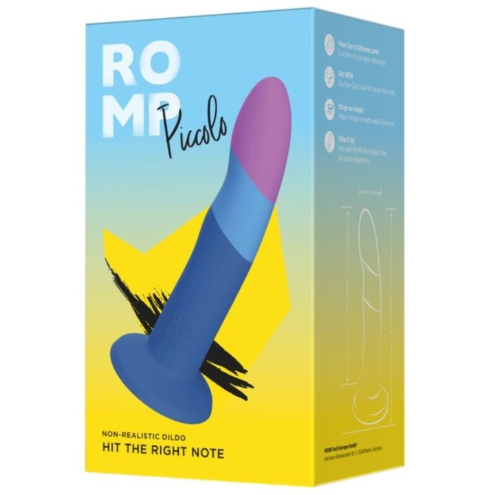 Piccolo Silikondildo mit Dreifarbigem Saugauffang 14 cm von Romp
