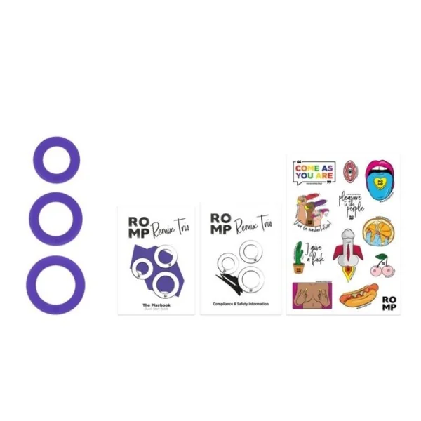 Remix Trio Set mit 3 Lila Silikon-Penisringen von Romp