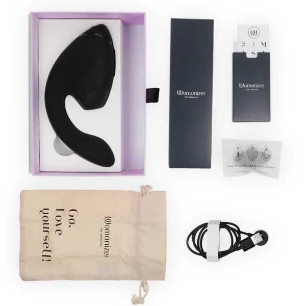 Duo Next Doppelter Klitoris- & G-Punkt-Stimulator Schwarz von Womanizer | Fesselliebe.de