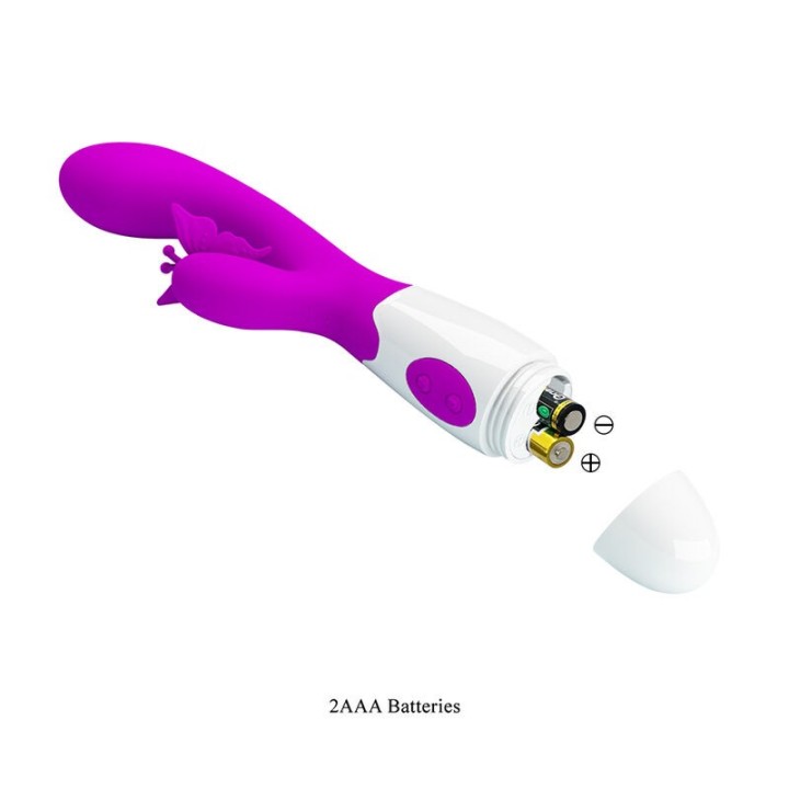 Butterfly Kiss 30-Funktionen-Hasenvibrator Lila von High Tech