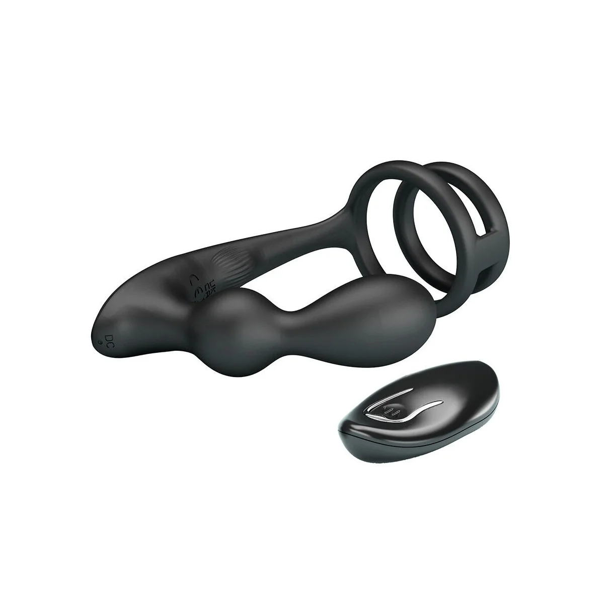 Vibrierender Analplug mit Penisring und Fernbedienung von Mr Play