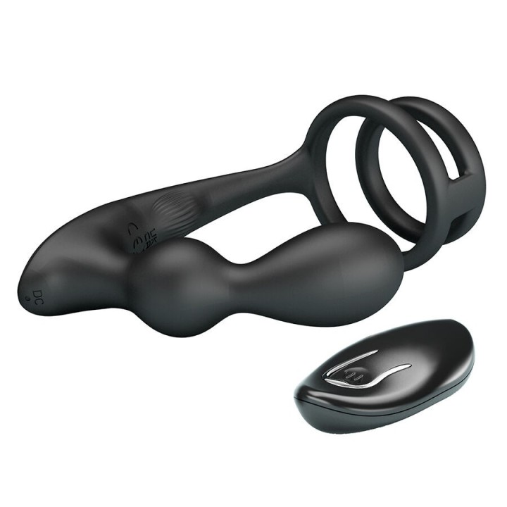 Vibrierender Analplug mit Penisring und Fernbedienung von Mr Play
