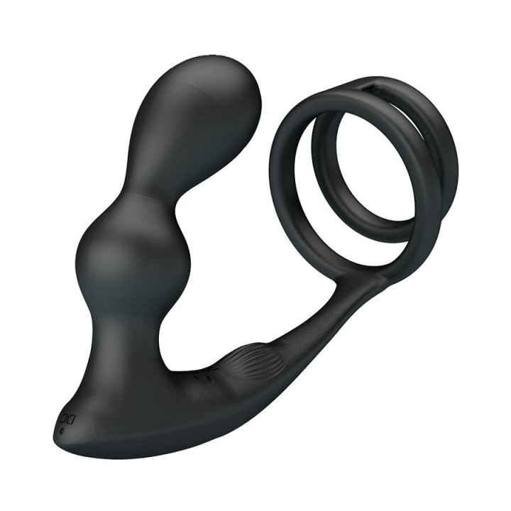 Vibrierender Analplug mit Penisring und Fernbedienung von Mr Play